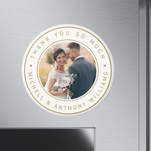 Foto für Hochzeiten in Gold und Weiß Magnet