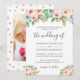 Foto für Hochzeitsaufenthalte im Aquarell Chic Flo Einladung