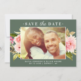 Foto für Hochzeitsfeiern in grünem Rosa Save The Date