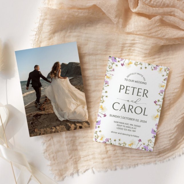 Foto für Hochzeitsfeiern mit Aquarellfarben-Wildbl Einladung (Von Creator hochgeladen)