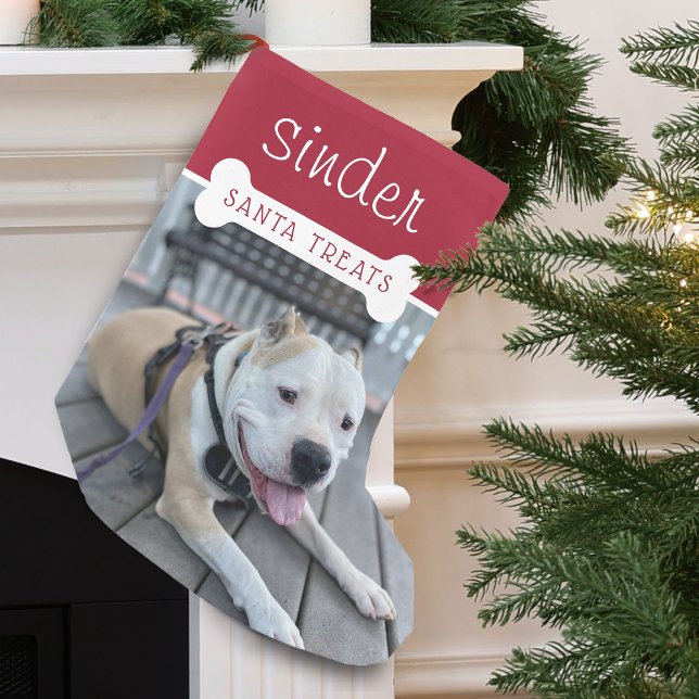 Foto für Hunde in den Leckereien des Weihnachtsman Kleiner Weihnachtsstrumpf (Santa's Treats Dog Fun Photo Small Christmas Stocking)
