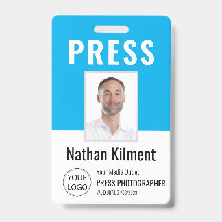 Foto für Journalisten Pressepass Logo-ID Sky Blau Ausweis