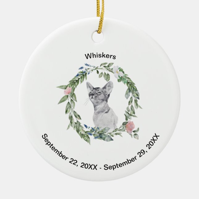 Foto für Katzen-Memorial und Personalisierte Keramik Ornament (Vorne)