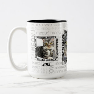 Foto für Katzen mit schwarzem und weißem Namen Zweifarbige Tasse