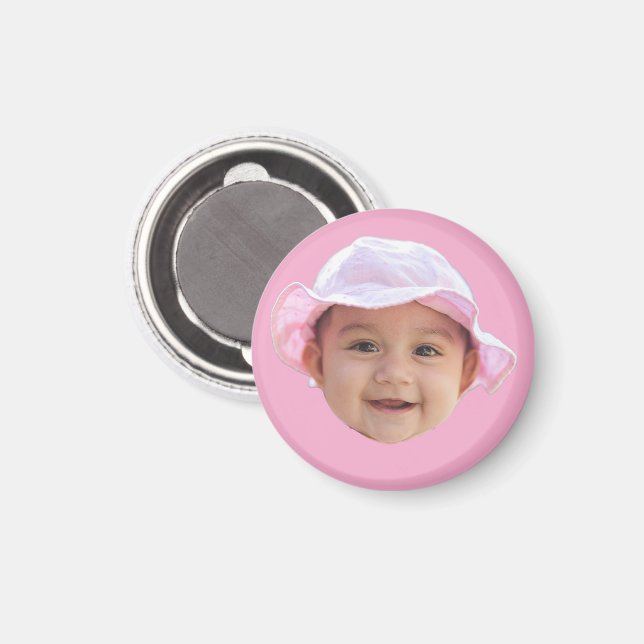 Foto für Kleinkinder, Foto für Kleinkinder, rosa Magnet (Vorderseite/Rückseite)