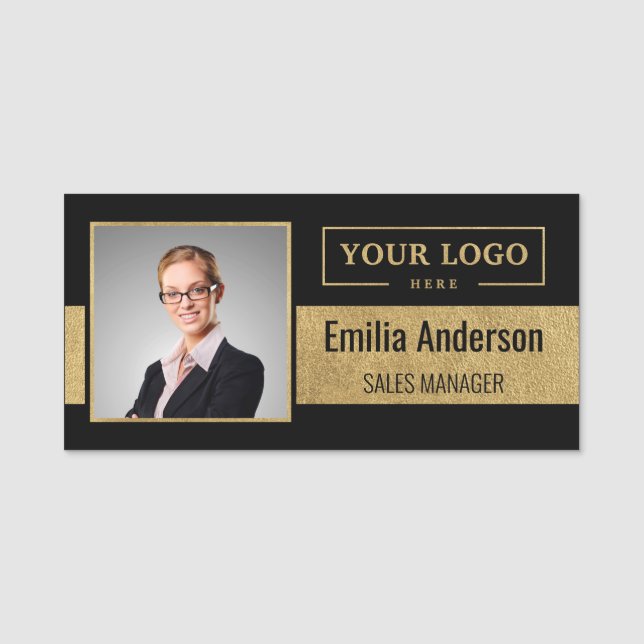 Foto für kundenspezifische Firmenlogos Firmenmitar Namensschild (Vorderseite)