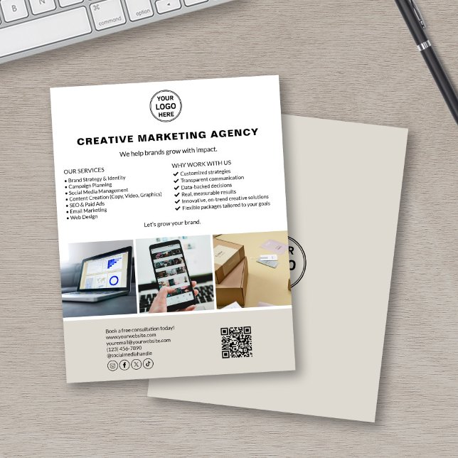 Foto für kundenspezifische Logos QR Marketing - We Flyer (Fully customizable marketing flyer for agencies and creatives)