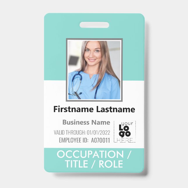 Foto für kundenspezifische Mitarbeiter, Barcode-Lo Ausweis (Vorderseite)