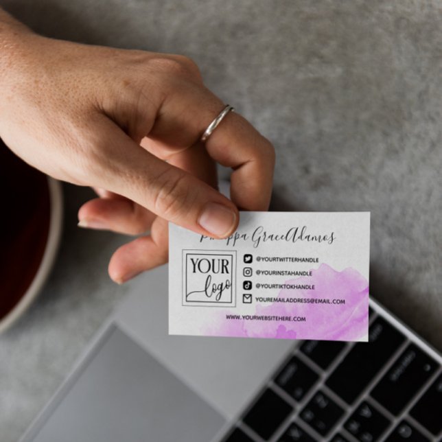 Foto für lila Social-Media-Logos Visitenkarte (Von Creator hochgeladen)