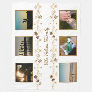 Foto für Minimalistische Goldschneeflocken Fleecedecke