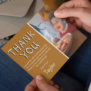 Foto für moderne Kinder Geburtstag   Dankeschön Ka Dankeskarte