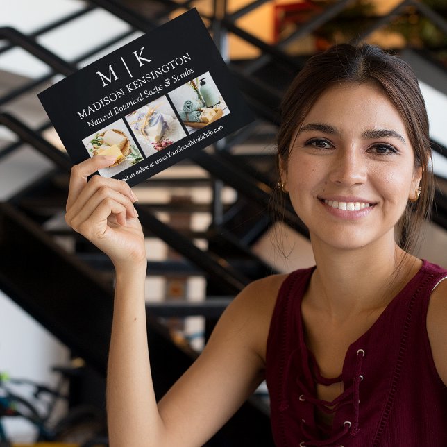 Foto für Monogram oder Logo hinzufügen Karte (Edit to Customize text, colors and more)