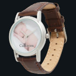 Foto für Neugeborene und Name Armbanduhr<br><div class="desc">Gib ihr ein Geschenk, das sie schätzen und behalte, personalisiere diese Frauenuhr mit ihrem Lieblings-Foto. Passen Sie den Namen dieser eWatch an.</div>