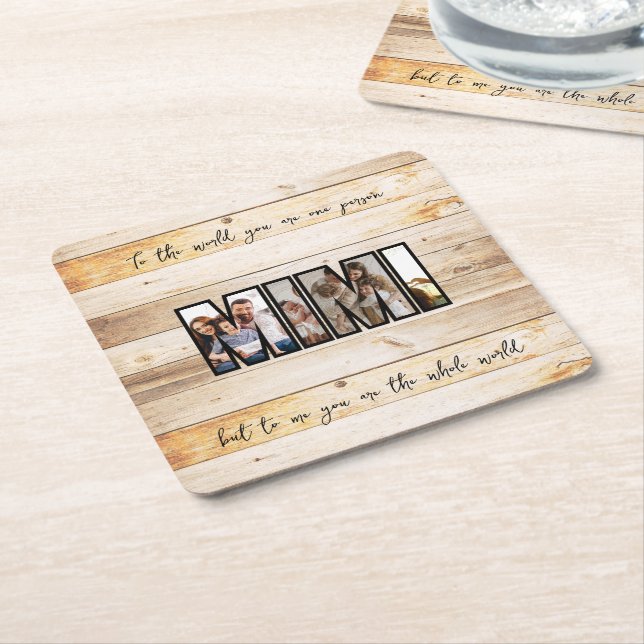 Foto für niedliche benutzerdefinierte Familie Rechteckiger Pappuntersetzer (angewinkelt)