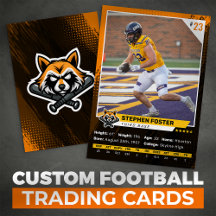 Foto für Orange & Black Football Trading Card Play