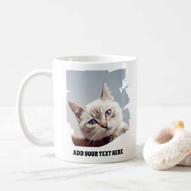 Foto für personalisierte Begleiter und Text Kaffeetasse (Mit Donut)