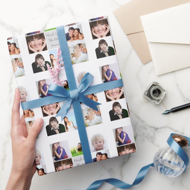 Foto für personalisierte Familienferien Geschenkpapier (Schenken)