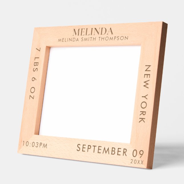 Foto für personalisierte Geburtsstadien Geätzte Rahmen (Links)