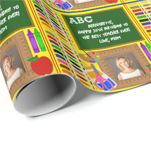Foto für personalisierte Lehrer Geschenkpapier