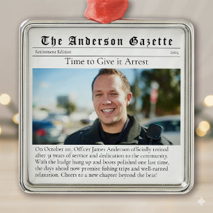 Foto für Polizeischutz Zeitung aufbewahren Ornament Aus Metall