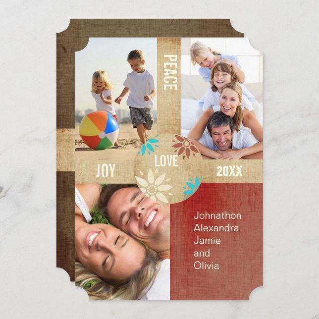 Foto für Retro-Weltfrieden Feiertagskarte (Vorne/Hinten)