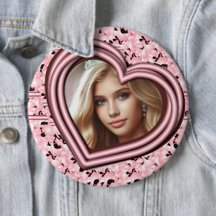 Foto für rosa Herzrahmen im Design mit benutzerdef Button