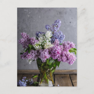 Foto für rosa, Lila und weiße Lilacs Postkarte