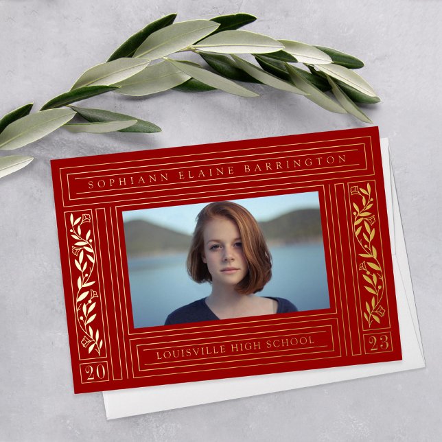 Foto für Rot und Gold-Abschluss Folieneinladung (Von Creator hochgeladen)