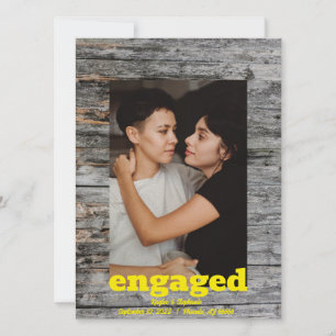 Foto für rustikale Holzmuster-Verlobung Save The Date