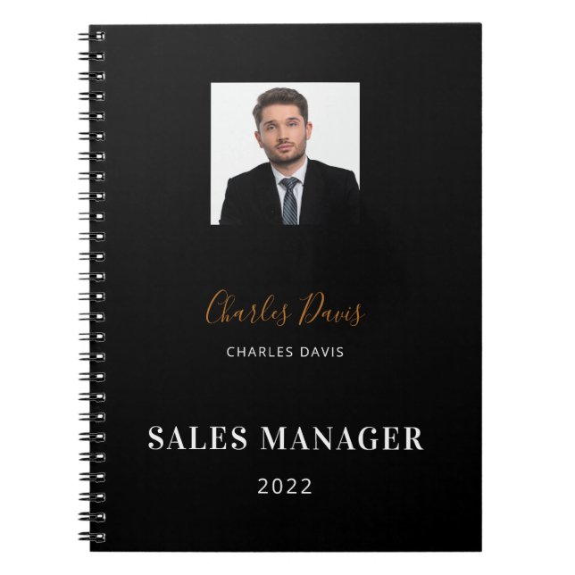 Foto für Schwarz-weiße Namenssignatur 2023 Notizblock (Vorderseite)