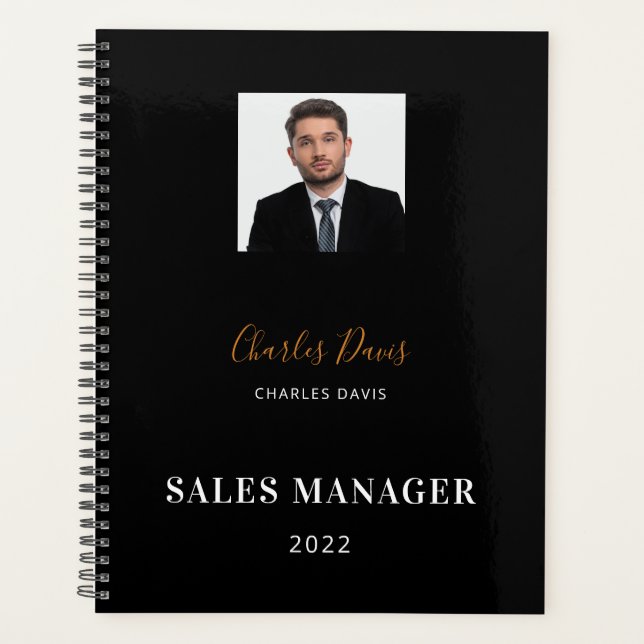 Foto für Schwarz-weiße Namenssignatur 2026 Planer (Vorderseite)