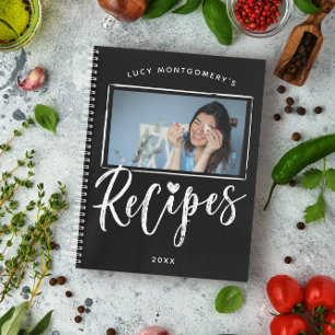 Foto für Schwarz-weiße Pinselstriche Notizbuch