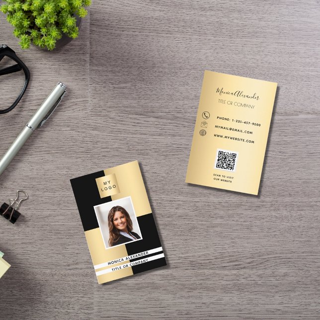 Foto für schwarzes Gold - Firmenlogo QR-Code Visitenkarte (Von Creator hochgeladen)