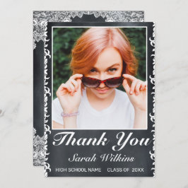 Foto für Schwarzweiß-Abschluss Dankeskarte