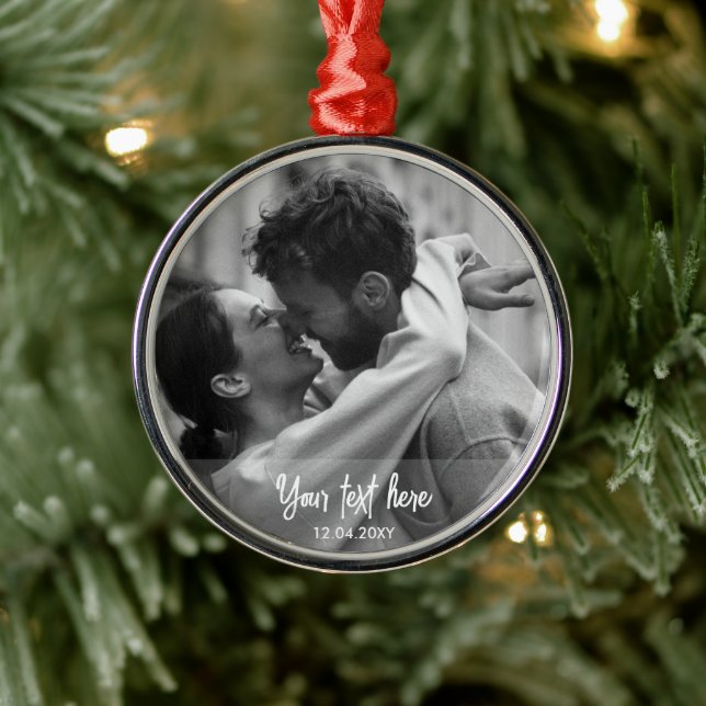 Foto für Schwarzweiß-Weihnachtsvorlage Ornament Aus Metall (Baum)