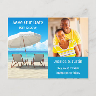 Foto für Strandstühle Save the Date Karte