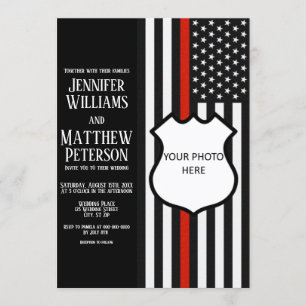 Foto für Thin Red Line-Abzeichen Einlegen Einladung