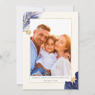 Foto für tropische Navy und Gold Feiertagskarte