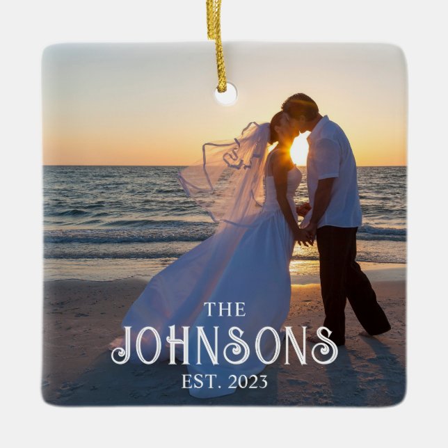 Foto für Vintage Inline-Texthochzeiten Keramikornament (Vorderseite)