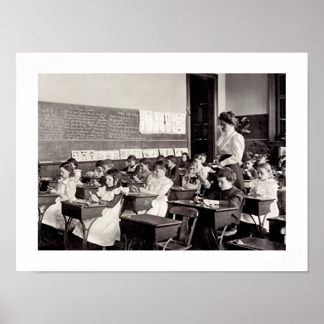 Foto für Vintage Klassenzimmer drucken Poster (Vorne)