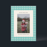 Foto für Vintage Minze Aquamarine grüne geometrisc Feiertagskarte<br><div class="desc">Teilen Sie Ihre Urlaubssegmente stilvoll mit dieser Vintagen Mint Aquamarinen Green Geometric Dots Pattern Foto Holiday Card. Mit einem charmanten Design und retroinspirierten geometrischen Punkten in sanftem, aquamarinem Grün kombiniert diese Karte klassische Eleganz mit einer modernen Drehung. Personalisieren Sie es mit Ihrem Lieblings-Foto und eine individuelle Nachricht, um einen einzigartigen...</div>