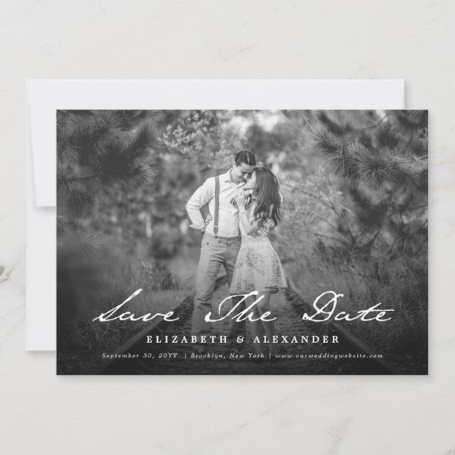 Foto für Vintages Handschriftenschreiben Save the  Date (Vorderseite)