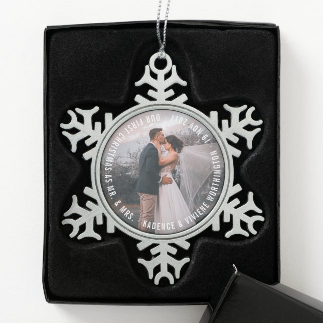 Foto für Weihnachtsfeiertage Schneeflocken Zinn-Ornament (Box)