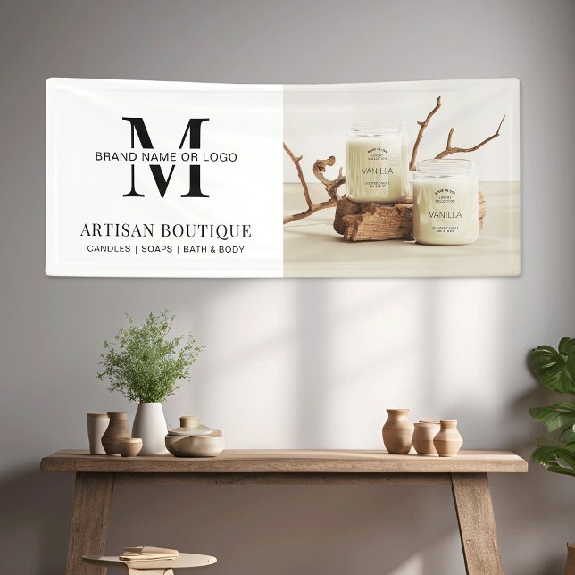 Foto für Werbeaktionen für Minimalistische Markenb Banner (Outdoor or indoor business photo banner for business pop-up  shop *Ai generated background image)