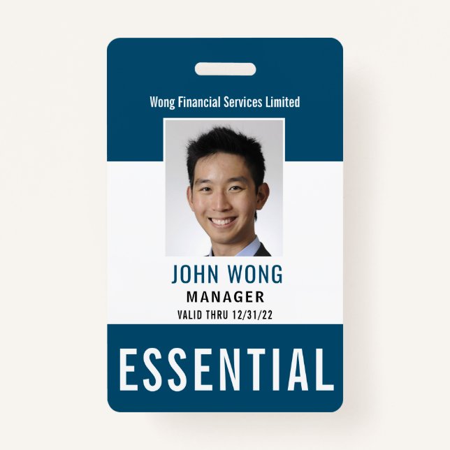 Foto für wichtige Firmenlogo-Mitarbeiter Ausweis (Vorderseite)