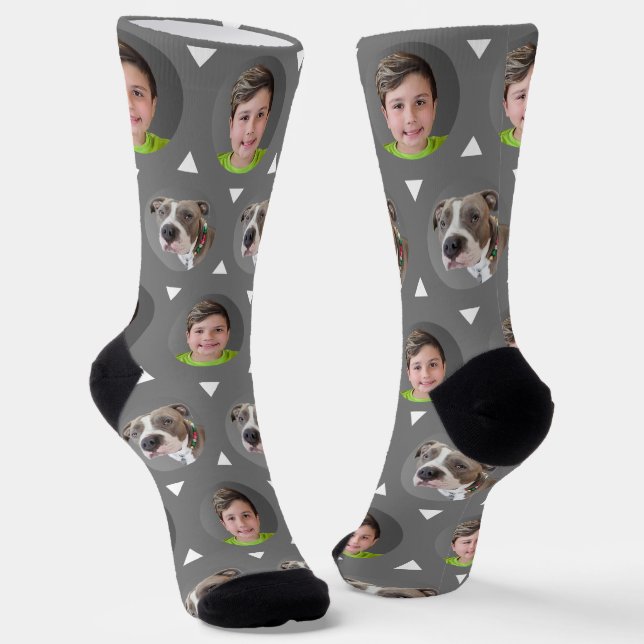 Foto für zwei Fotos Kind oder Haustier Socken (Gewinkelt)