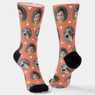 Foto für zwei Fotos Kind oder Haustier Socken