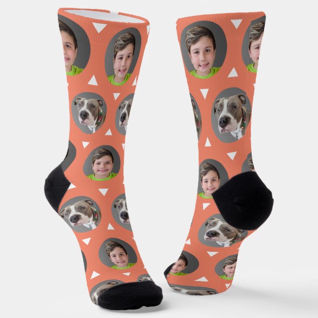 Foto für zwei Fotos Kind oder Haustier Socken (Gewinkelt)