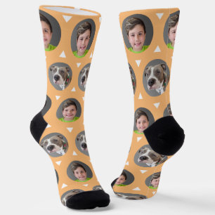 Foto für zwei Fotos Kind oder Haustier Socken