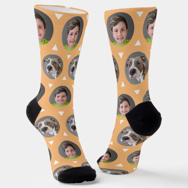 Foto für zwei Fotos Kind oder Haustier Socken (Gewinkelt)